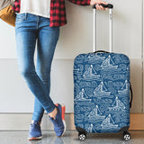Hand Drawn Sailboat Pattern Cabin Suitcases Luggages