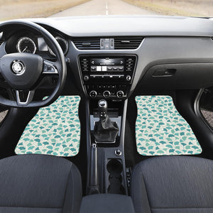 Green Ginkgo Leaves Pattern Front Car Mats