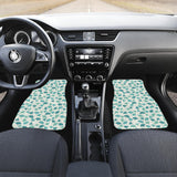 Green Ginkgo Leaves Pattern Front Car Mats