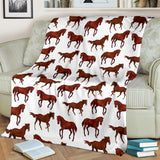 Horses Running Pattern Background Premium Blanket