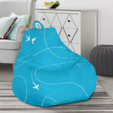 Airplane Destinations Blue Background Bean Bag Cover