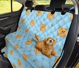 Brown Cute Pomeranian Blue Blackground Dog Car Seat Covers