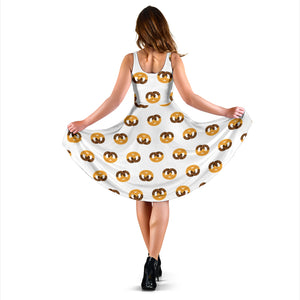 Pretzels Pattern Print Design 02 Sleeveless Midi Dress