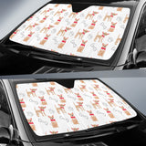 Chihuahua Bone Paw Pattern Car Sun Shade