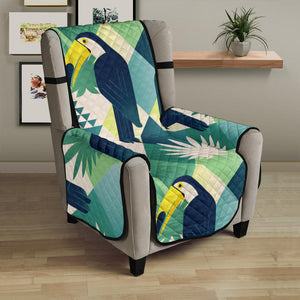 Toucan tropical leaves design pattern Chair Cover Protector