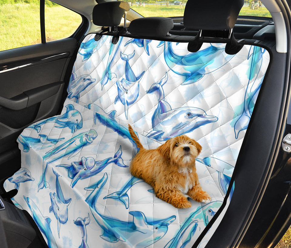 Watercolor Dolphin Pattern Dog Car Seat Covers