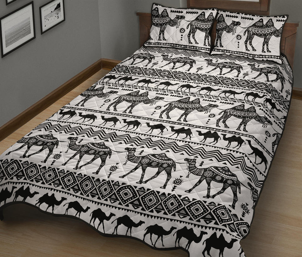 Camel polynesian tribal pattern Quilt Bed Set