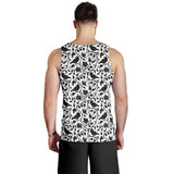 Crow dark floral pattern Men Tank Top
