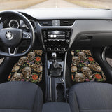 Skull Rose Humming Bird Flower Pattern Front And Back Car Mats