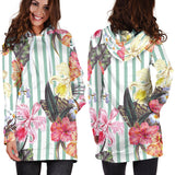 Colorful Orchid Flower Pattern Women'S Hoodie Dress