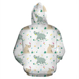 Cute Rhino Pattern Zip Up Hoodie