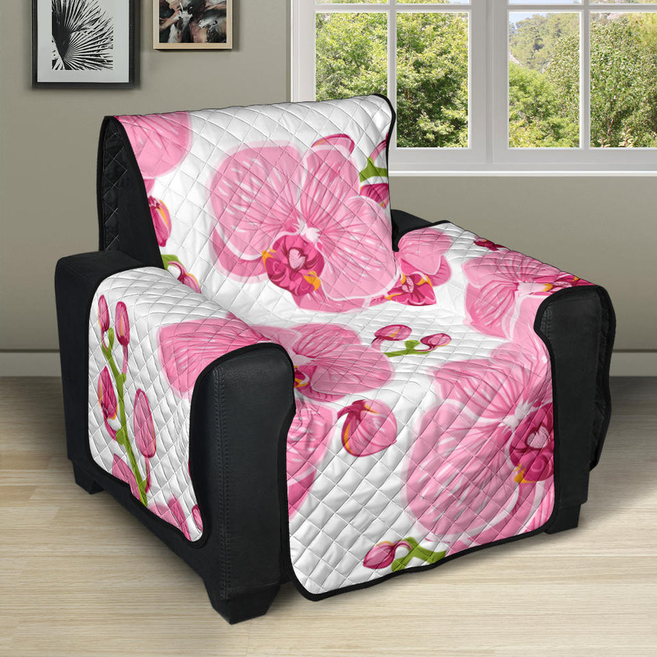 pink purple orchid pattern background Recliner Cover Protector