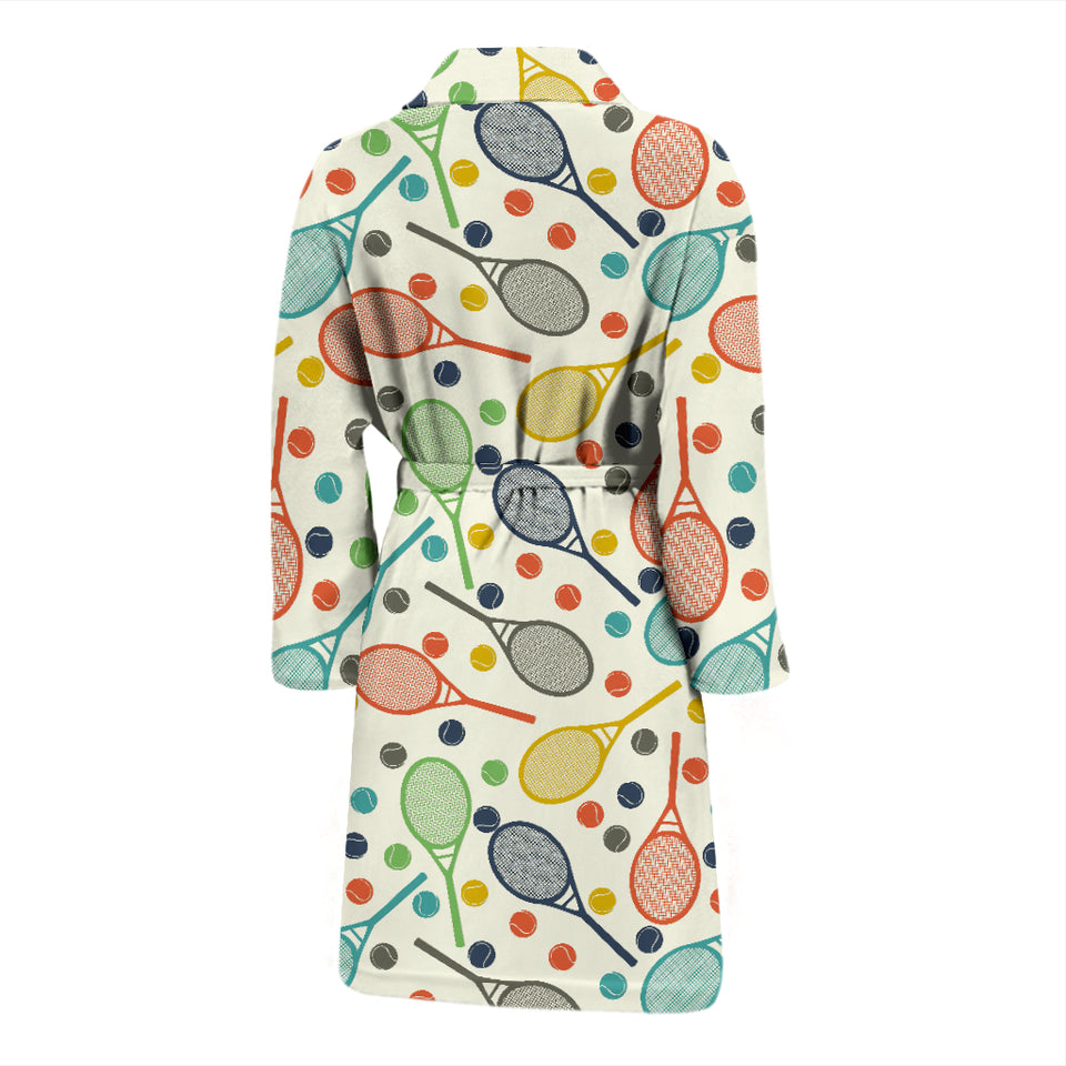 Tennis Pattern Print Design 03 Men's Bathrobe