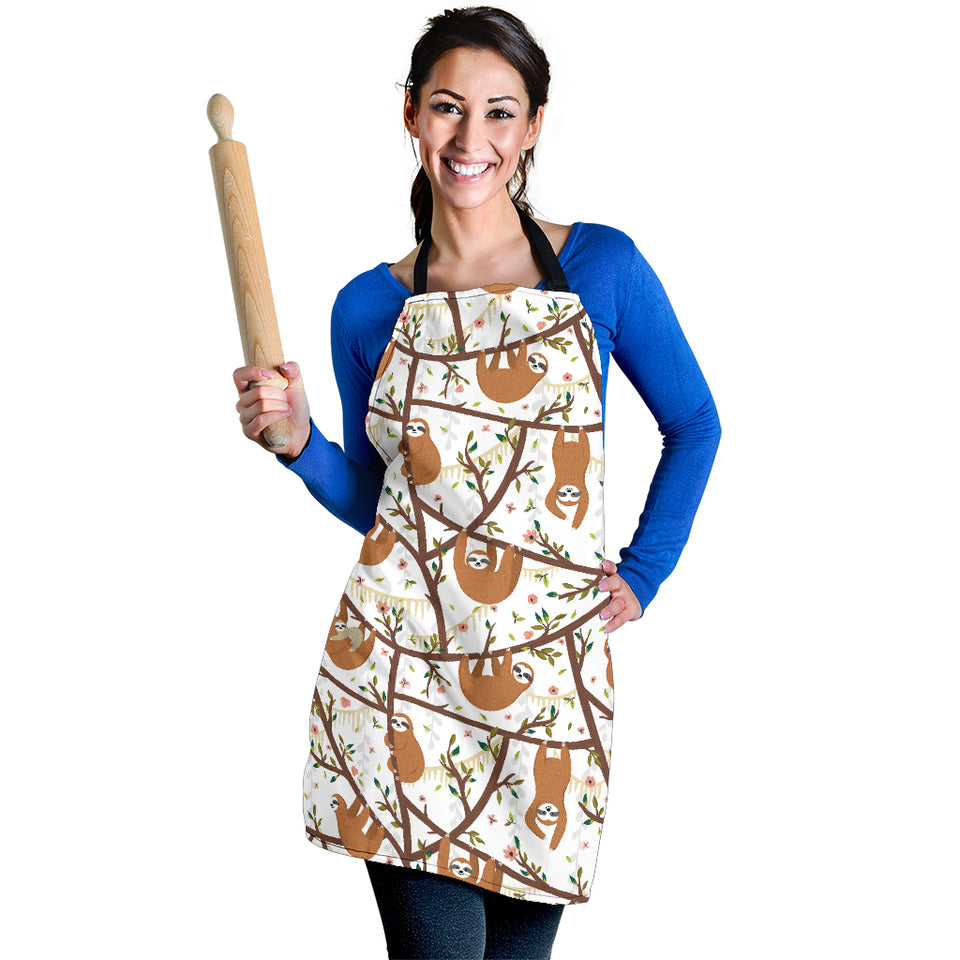 Sloths Hanging On The Tree Pattern Adjustable Apron