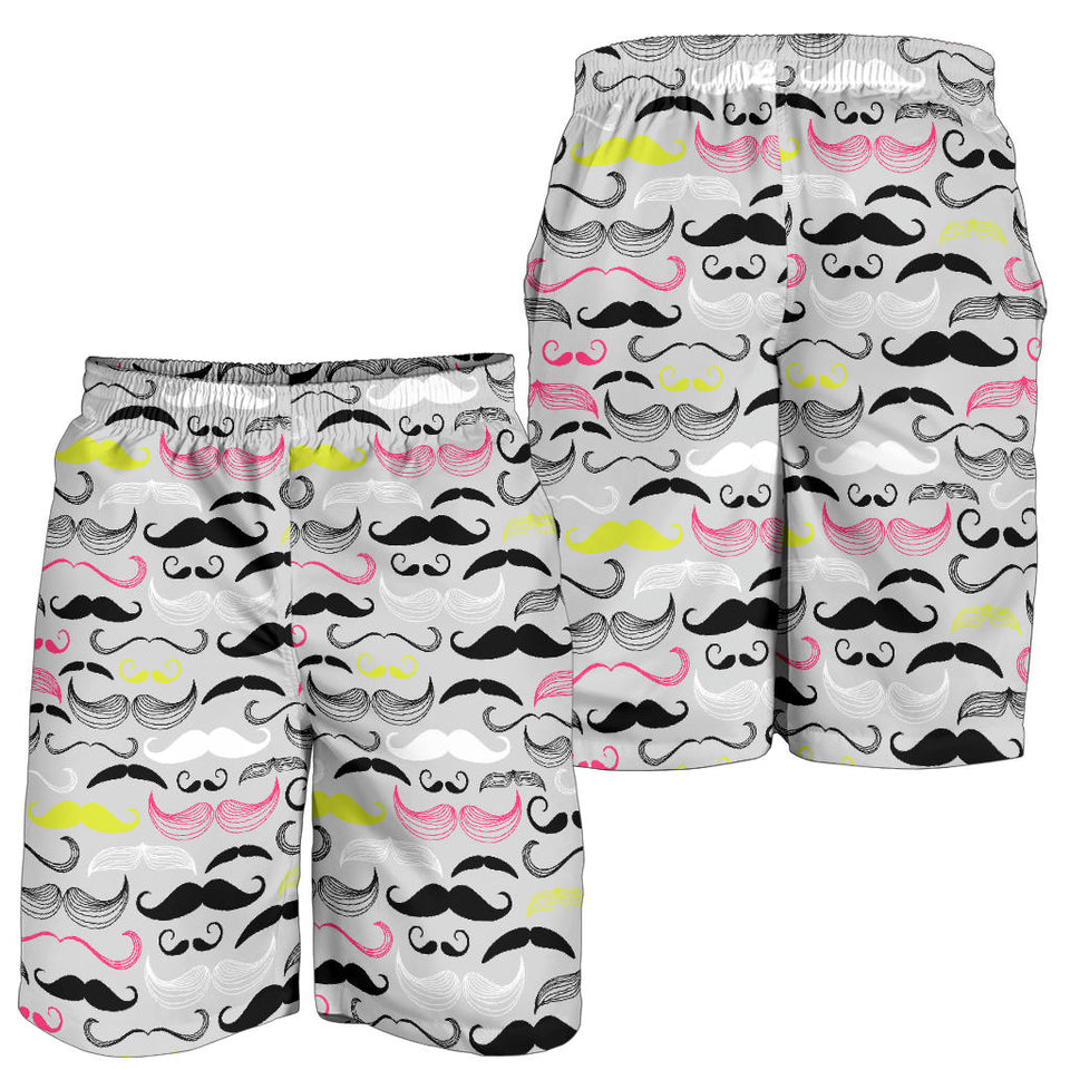 Mustache Beard Pattern Print Design 02 Men Shorts