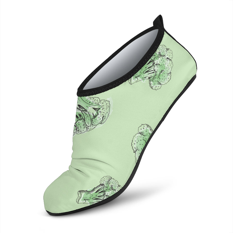 Broccoli Sketch Pattern Aqua Shoes