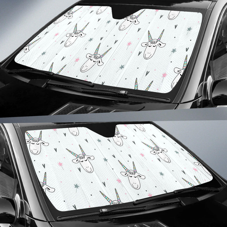 Cute Goat Design Pattern Car Sun Shade