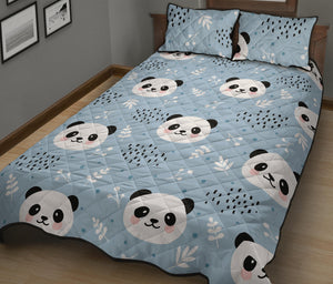 Cute panda pattern Quilt Bed Set