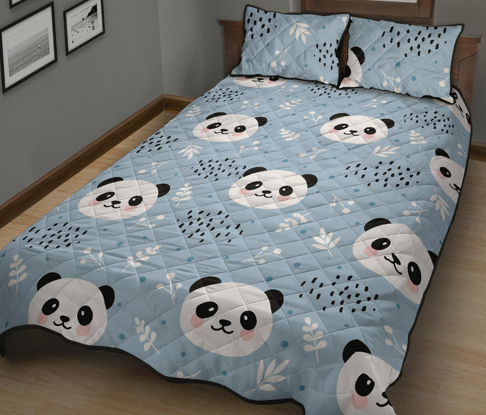 Cute panda pattern Quilt Bed Set