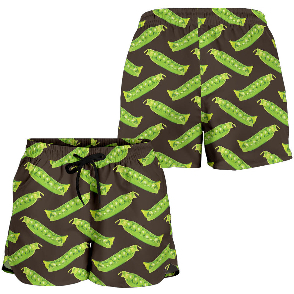 Green Peas Pattern Print Design 05 Women Shorts