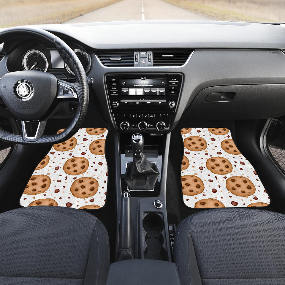 Chocolate Chip Cookie Pattern Front And Back Car Mats