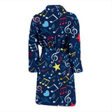 Music Notes Pattern Print Design 03 Men's Bathrobe