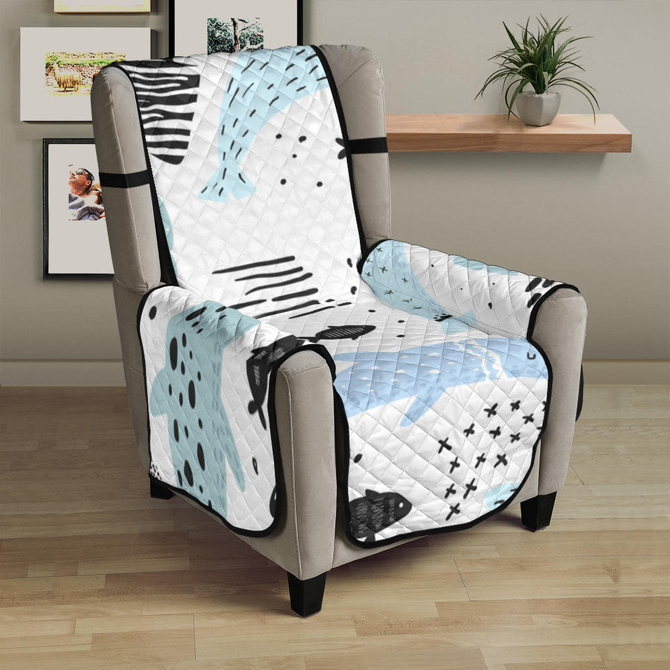Cute dolphins Childish Style pattern Chair Cover Protector