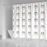 Cute Siberian Husky Pattern Shower Curtain Fulfilled In US