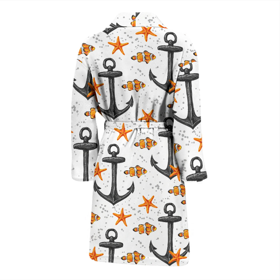 Clown Fish Pattern Print Design 02 Men's Bathrobe