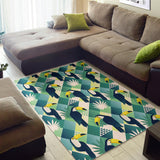 Toucan Tropical Leaves Design Pattern  Area Rug