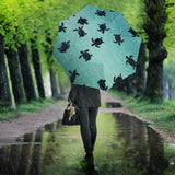 Sea Turtle With Blue Ocean Backgroud Umbrella