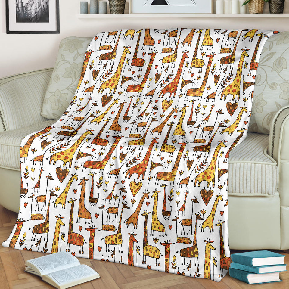 Giraffe Pattern Print Design 04 Premium Blanket