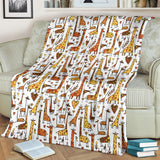 Giraffe Pattern Print Design 04 Premium Blanket