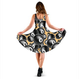 Billiard Ball Pattern Print Design 04 Sleeveless Midi Dress