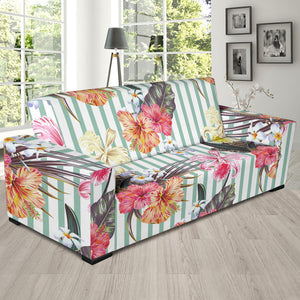 Colorful Orchid Flower Pattern Sofa Slipcover