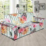 Colorful Orchid Flower Pattern Sofa Slipcover