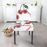 Hand Drawn Cherry Pattern Dining Chair Slipcover