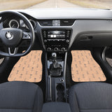 Engine Piston Cream Background Pattern Print Design 04 Front and Back Car Mats