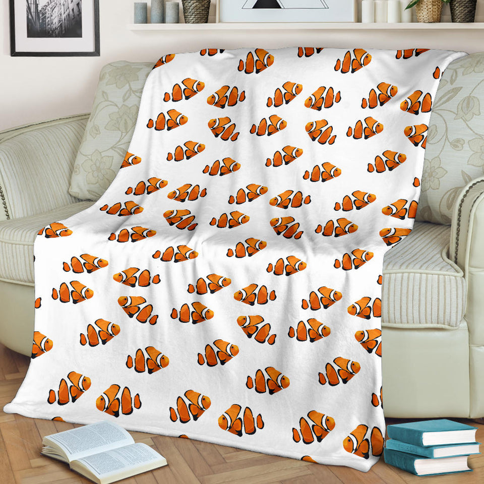 Clown Fish Pattern Print Design 03 Premium Blanket
