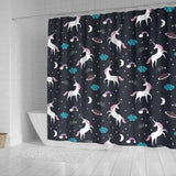 Unicorn Rainbows Moon Clound Star Pattern Shower Curtain Fulfilled In US