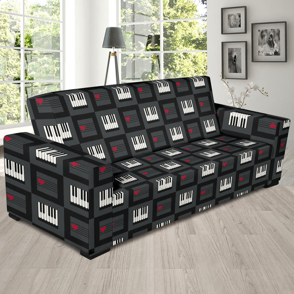 Piano Pattern Print Design 05  Sofa Slipcover