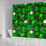 Frog Waterlily Pattern Shower Curtain Fulfilled In US