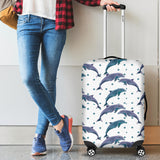Dolphins Pattern Dotted Background Luggage Covers