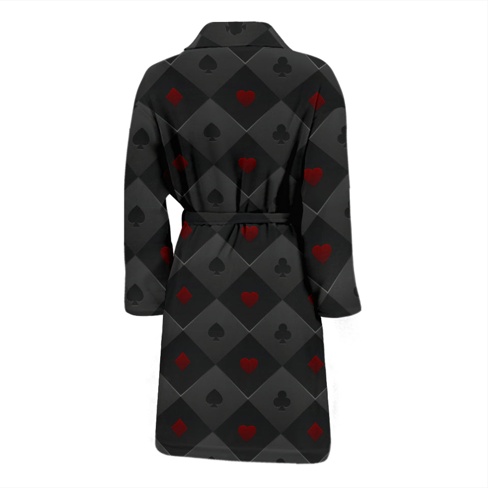 Casino Cards Suits Pattern Print Design 05 Men's Bathrobe