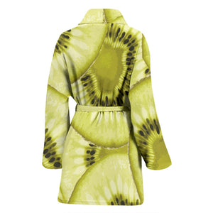 Sliced Kiwi Pattern Women'S Bathrobe