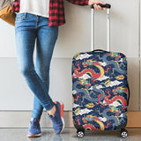 Blue Red Dragon Cloud Pattern Cabin Suitcases Luggages