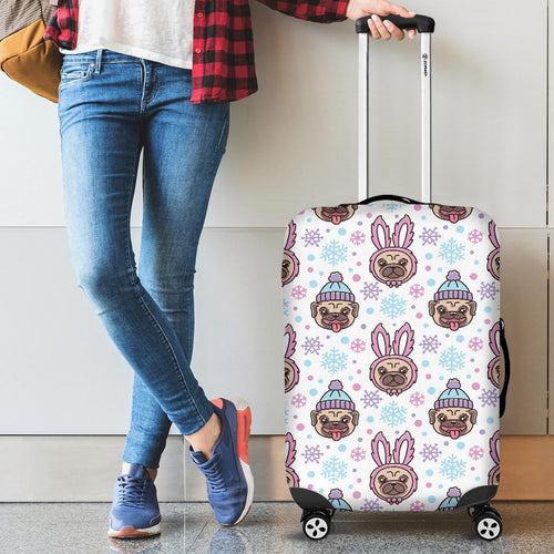 Cute Pug Hat Rabbit Costume Pattern Cabin Suitcases Luggages