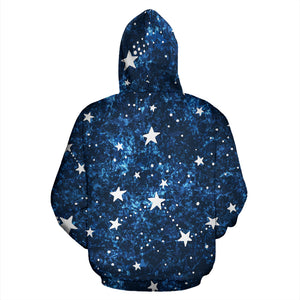 Night Sky Star Pattern Zip Up Hoodie