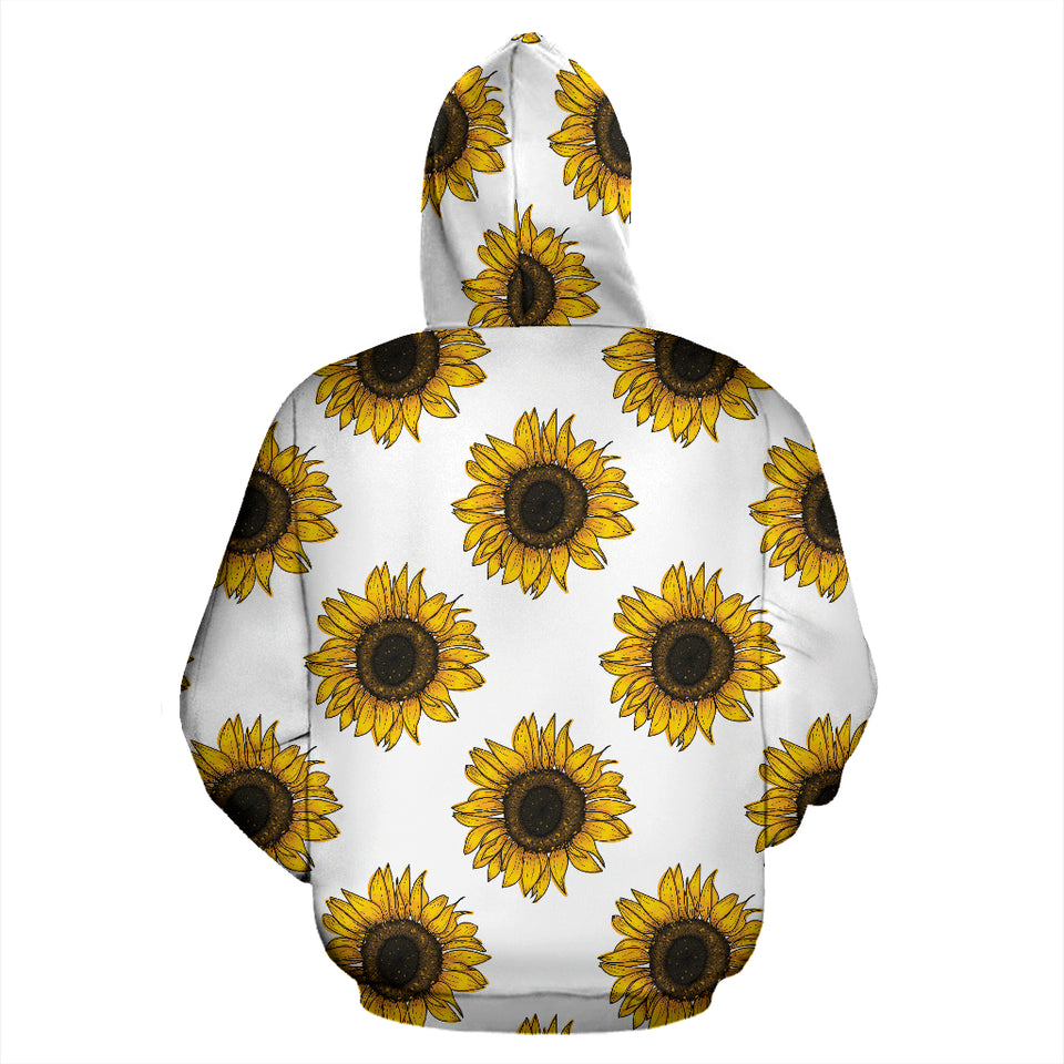 Sunflowers Design Pattern Zip Up Hoodie