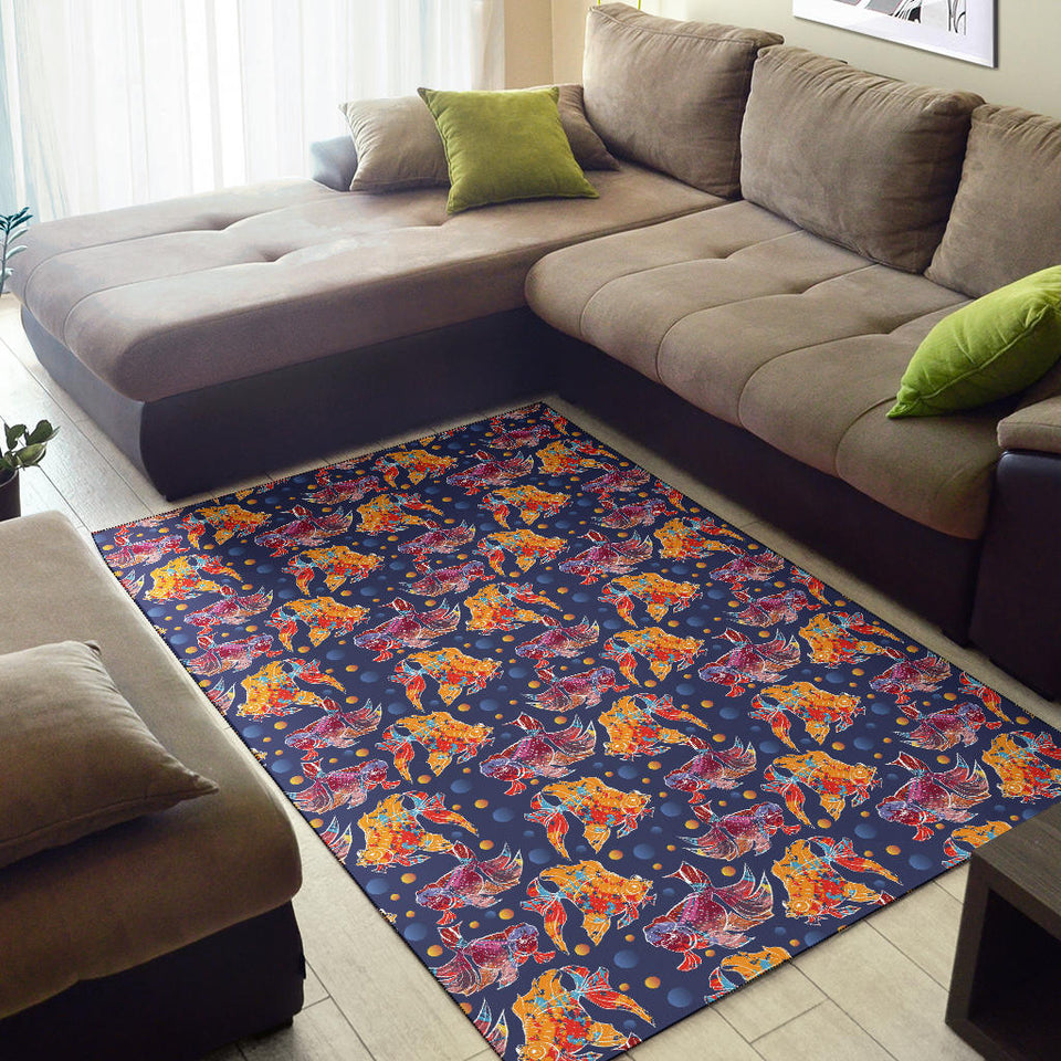 Goldfish Pattern Print Design 05 Area Rug